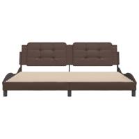 Bedframe met hoofdbord kunstleer bruin 200x200 cm - thumbnail