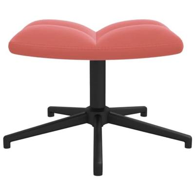 Relaxstoel met voetenbank fluweel roze