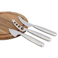Snijplank - MENASTYL - 5040076 - Rechthoekig - Acaciahout - Met 3 roestvrijstalen kaasmessen - thumbnail