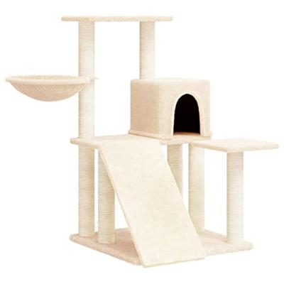 VidaXL Kattenmeubel met sisal krabpalen 82 cm crèmekleurig VidaXL Kattenmeubel met sisal krabpalen 82 cm crèmekleurig