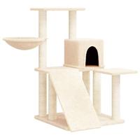 VidaXL Kattenmeubel met sisal krabpalen 82 cm crèmekleurig - thumbnail