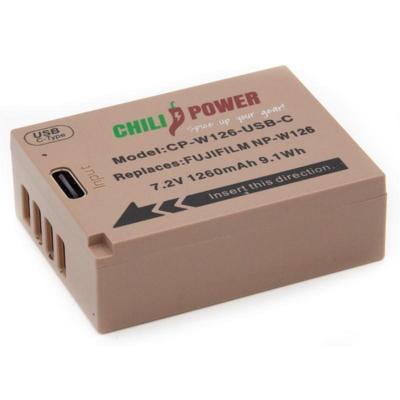 ChiliPower accu NP-W126 USB-C versie voor Fujifilm - 1260mAh