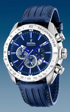 Horlogeband Festina F16489-B Leder Blauw 25mm