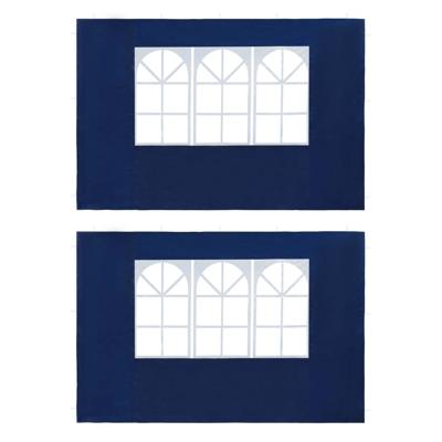 Tentwanden met raam PE blauw 2 st - thumbnail