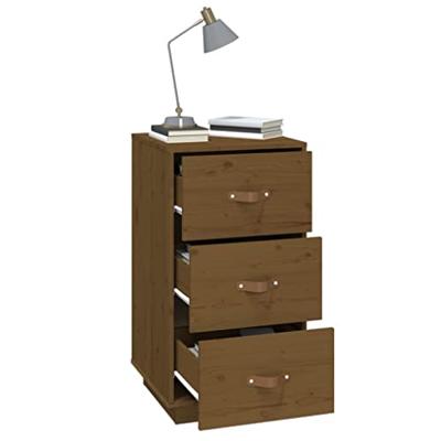 Nachtkastjes 2 st 40x40x75 cm massief grenenhout honingbruin