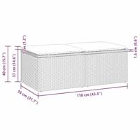 2-delige Loungeset met kussens poly rattan acacia zwart - thumbnail
