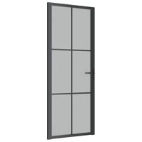 VidaXL Binnendeur 83x201,5 cm matglas en aluminium zwart - thumbnail