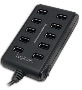 LogiLink UA0125 UA0125 USB-hub 10 poorten USB-A USB 2.0 480 MBit/s Zwart