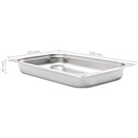 VidaXL Gastronormbakken 4 st gn 1/1 65 mm roestvrij staal - thumbnail
