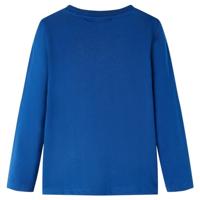 Kindershirt met lange mouwen tijgerprint 140 donkerblauw - thumbnail