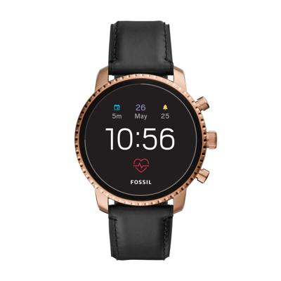 Horlogeband Fossil FTW4017 Leder/Kunststof Zwart 22mm