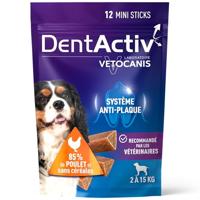 DentActiv - 12 Sticks - VETOCANIS - Mini Mondhygiëne Sticks met Kip voor Honden 2-15kg - thumbnail
