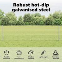 VidaXL Afrasteringspaal 11 pcs zilver 60 cm staal - thumbnail