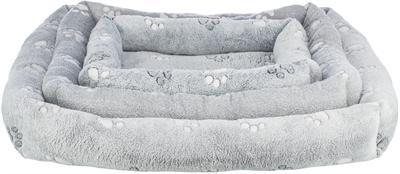TRIXIE Knuffelig hondenbed Nando met antislip bodem, hoekig, 90 × 75 cm, lichtgrijs - 37856