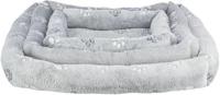 TRIXIE Knuffelig hondenbed Nando met antislip bodem, hoekig, 90 × 75 cm, lichtgrijs - 37856 - thumbnail