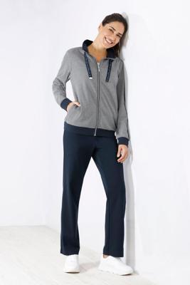 Dames huispak Hajo donkerblauw interlock