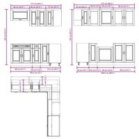 11-delige Keukenkastenset Porto bewerkt hout wit - thumbnail