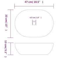 VidaXL Opzetwasbak ovaal 47x33x13 cm keramiek zwart en oranje - thumbnail