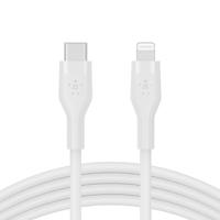 Belkin BoostCharge Flex siliconen USB Type C/Lightning-kabel (2 m), MFi-gecertificeerde 20 W PD Power Delivery-snellaadkabel voor iPhone 14/14 Plus, 13, 12, Pro, Max, mini, SE, iPad en meer – Wit - thumbnail
