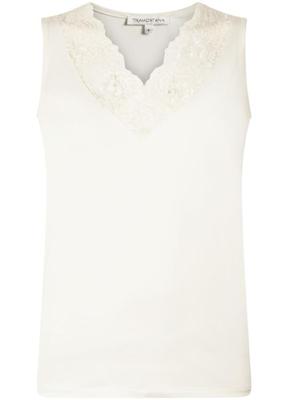 Tramontana Pippa Nos Basic Top V-neck Lace Tops En Singlets 001100-offwhite
