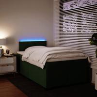 Boxspring met matras fluweel donkergroen 120x200 cm - thumbnail