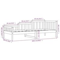 Slaapbank 80x200 cm massief grenenhout zwart - thumbnail