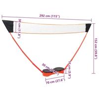 VidaXL Badmintonset met 2 rackets, net en opbergkoffer 292x30x152 cm - thumbnail