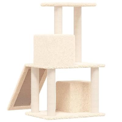 Kattenmeubel met sisal krabpalen 82 cm crmekleurig - thumbnail