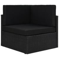 Hoekbank sectioneel poly rattan zwart - thumbnail