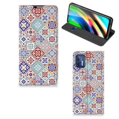 Motorola Moto G9 Plus | Standcase | Tiles Color Motorola Moto G9 Plus | Standcase | Tiles Color