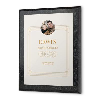 Houten oorkonde bedrukken (Marmer look) Houten oorkonde bedrukken (Marmer look)