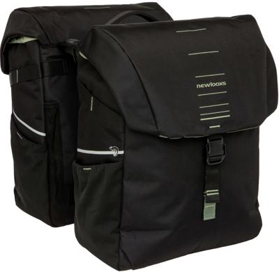 Dubbele fietstas New Looxs Vigo Double RackTime 2.0 - 40 liter - 30 x 19 x 40 cm (2x) - Black-Green