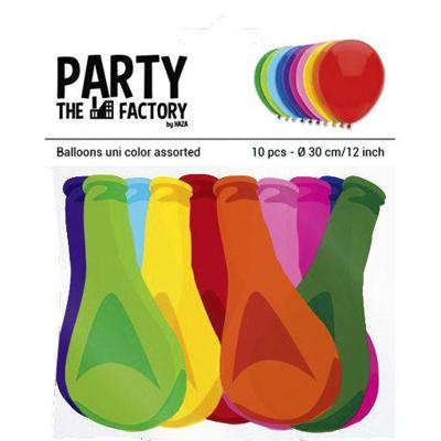 Ballon haza uni 30cm 10 stuks assorti