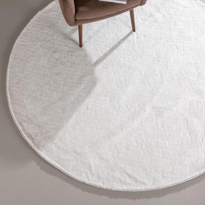 Nohr Rond Vloerkleed 'Les' 200cm, kleur Wit Nohr Rond Vloerkleed 'Les' 200cm, kleur Wit