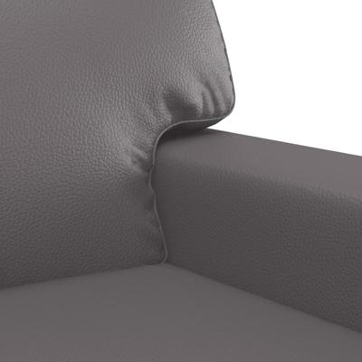 3-delige Loungeset met kussens kunstleer grijs - thumbnail