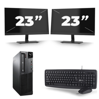 Lenovo ThinkCentre M92P SFF - Intel Core i7-3e Generatie - 16GB RAM - 256GB SSD - Windows 10 + 2x 23 inch Monitor - thumbnail