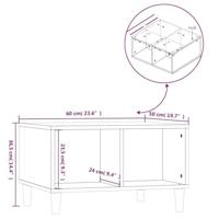Salontafel 60x50x36,5 cm bewerkt hout hoogglans wit - thumbnail