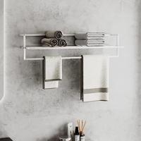 VidaXL Handdoekenrek 95x25x22 cm ijzer wit - thumbnail
