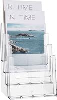 Helit H2352202 H2352202 Folderhouder Glas (helder) DIN A5 staand 1 stuk(s) Aantal vakken: 4 (b x h x d) 165 x 257 x 175 mm - thumbnail