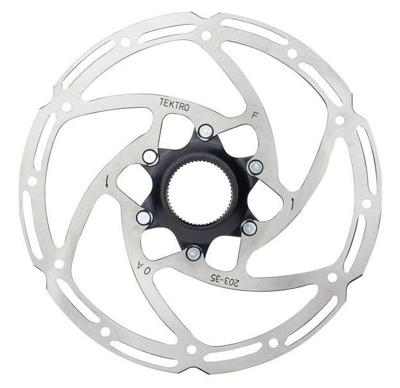 Tektro schijfrem rotor tr203-35 ø203mm, centerlock, zilver