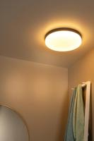 Lucide BISKIT - Plafonnière Badkamer - Ø 40 cm - LED - 1x36W 2700K - IP44 - Bewegingssensor - Zwart - thumbnail