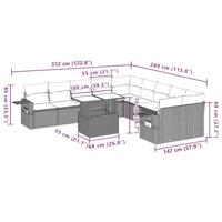 11-delige Tuinset met kussens poly rattan beige - thumbnail