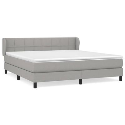 Boxspring met matras stof lichtgrijs 160x200 cm