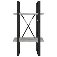 Boekenkast met 2 schappen 40x30x70 cm spaanplaat betongrijs - thumbnail