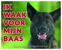 Hollandse Herder Waakbord - Ik waak voor mijn baas - thumbnail