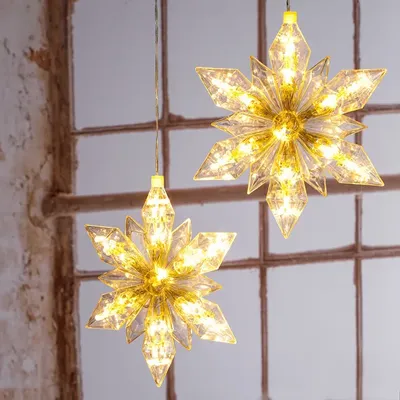 Kerststerren met LED verlichting - 2 stuks
