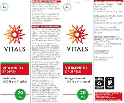 Vitamine D3 druppels 25 mcg - thumbnail