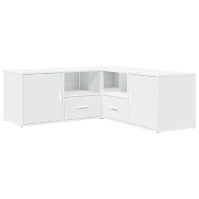 Hoekkast 200x40x45 cm bewerkt hout wit