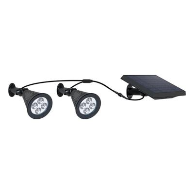 Dubbele zonne-schijnwerper verbonden met zonnepaneel op afstand 2 in 1 om te prikken of om krachtige verlichting vast te zetten witte LED dimbaar FAMILY SPIKY