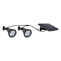 Dubbele zonne-schijnwerper verbonden met zonnepaneel op afstand 2 in 1 om te prikken of om krachtige verlichting vast te zetten witte LED dimbaar FAMILY SPIKY - thumbnail